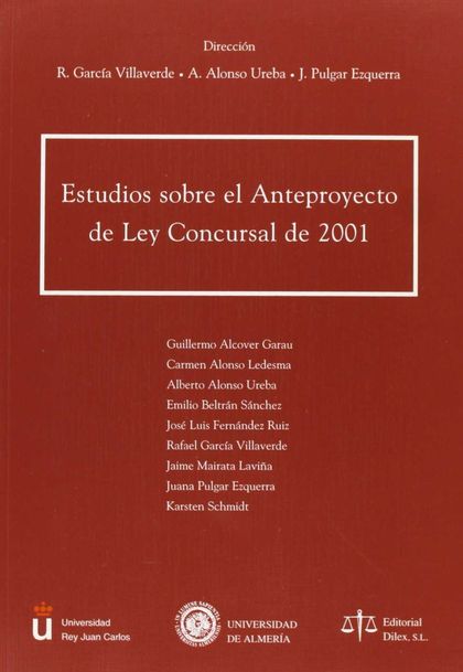 ESTUDIOS SOBRE EL ANTEPROYECTO DE LEY CONCURSAL DE 2001