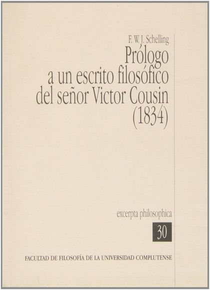 PRÓLOGO A UN ESCRITO FILOSÓFICO DEL SEÑOR VICTOR COUSIN 1834